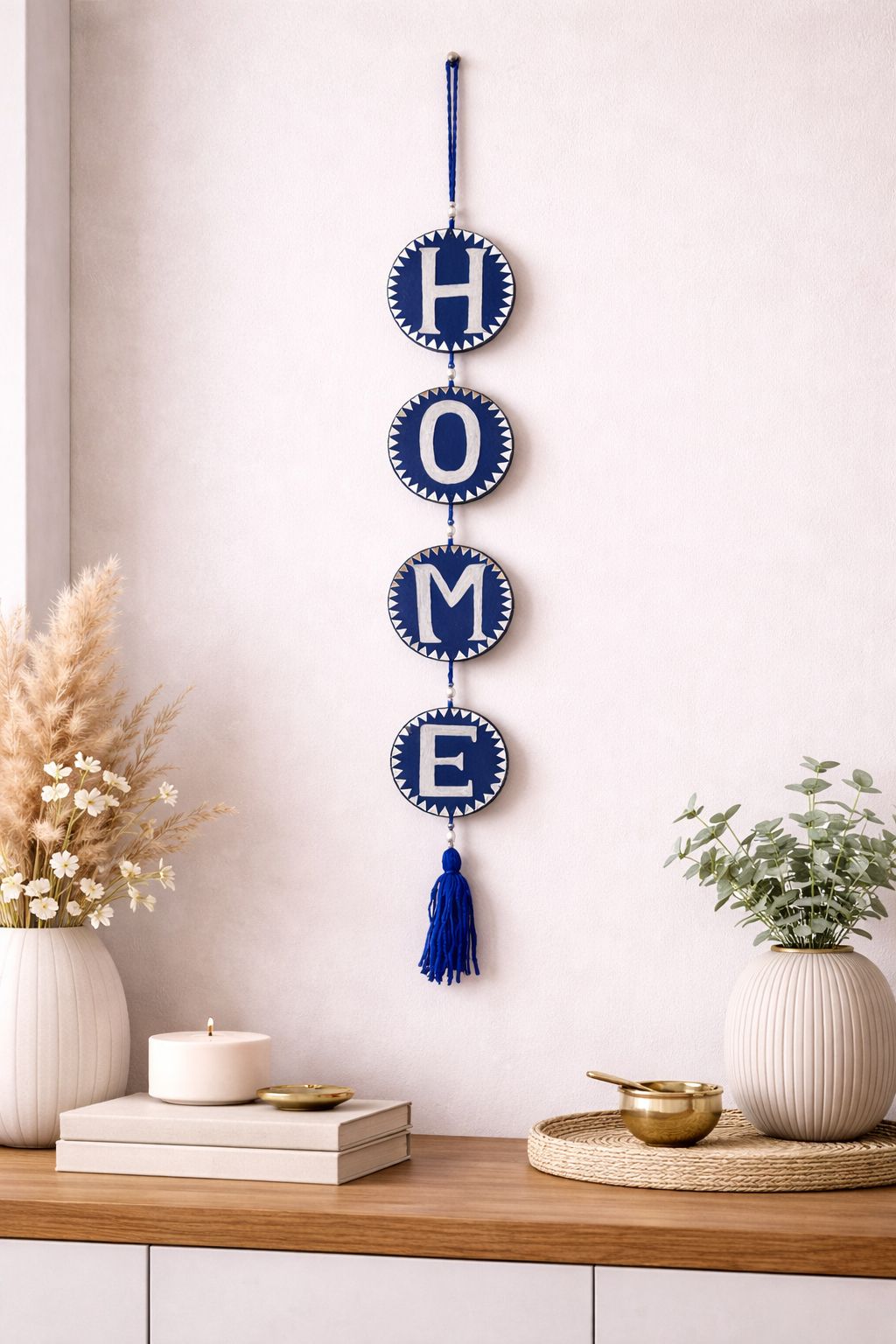 Royal Blue HOME Hanging Wall Décor with Tassel