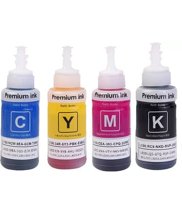 zokio 664 L380 EPS0N Multicolor Pack of 4 Cartridge for Refill For EPS0N T664 L100 , L110 , L130 , L200 , L210 , L220 , L300 , L1300 , L310 , L350 , L360