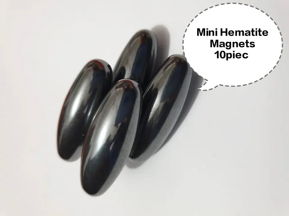 Mini Hematite Magnets, Magnetic Hematite Beads, Mini Capsule Magnets, Oval Hematite Magnets, Mini Fridge Board Magnets 10piec 