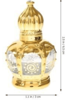 Mii Art Elegant Golden Glass 10ml Gift Bottle by Mii Art – Vintage-Style Refillable Attar Vial for Special Occasions