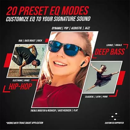 Truke Air Buds+ True Wireless Earbuds with Quad-Mic Noise Cancellation(AI-ENC) for HD Calls | Upto 48hrs of Playtime | Auto in-Ear Detection | APP Support | 55ms Low Latency | Bluetooth 5.1 | IPX4