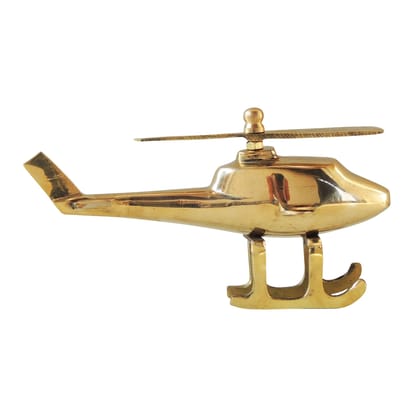 Brass Decorative Helicopter Miniature | Handmade Collectible Toy, Height : 4 Inch (ZMAS562 G)