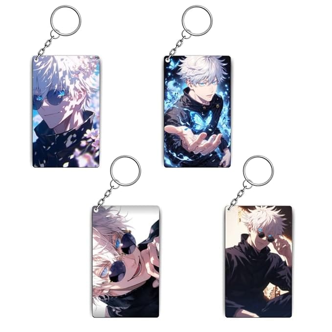 Satoru Gojo Jujutsu Kaisen Anime Keychains Kit - (Set Of 4 Satoru Gojo Jujutsu Kaisen Anime Keychains -