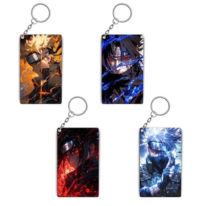 Naruto Anime Keychains Kit - (Set Of 4 Naruto Anime Keychains
