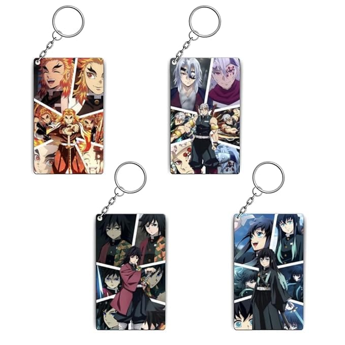 Hashira Demon Slayer Anime Keychains Kit - (Set Of 4 Demon Slayer Hashira Keychains