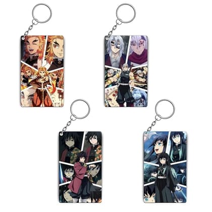 Hashira Demon Slayer Anime Keychains Kit - (Set Of 4 Demon Slayer Hashira Keychains 