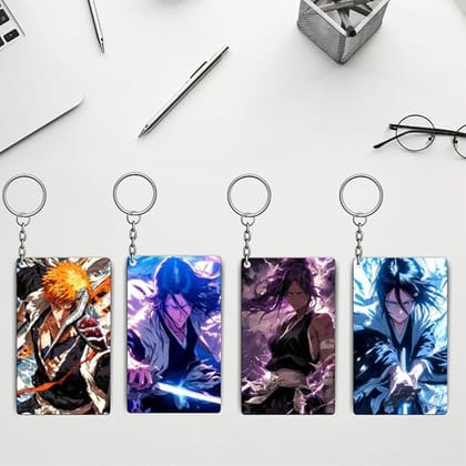 Bleach Anime Keychains Kit - (Set Of 4 Anime Keychains)