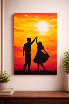 Couple Dancing Sunset Love Painting Canvas Art Couple Dancing Sunset Love Painting Canvas Art