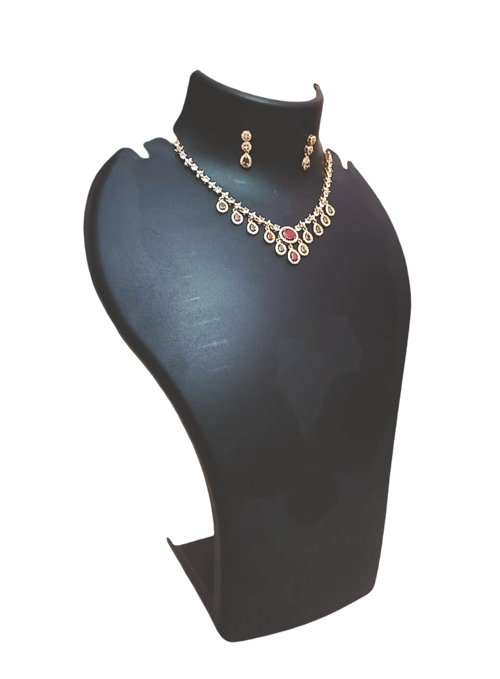 Jewelry Necklace Display Bust Stand (With Earring Holder)