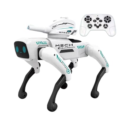 KTRS Enterprise Intelligent RC Robot Dog Toy with Water Bomb Launcher, LED Eyes, Dancing, and Educational Modes AI Programmable RC Robot Pet Dance, Fight, Pee, Kungfu, Songs & More