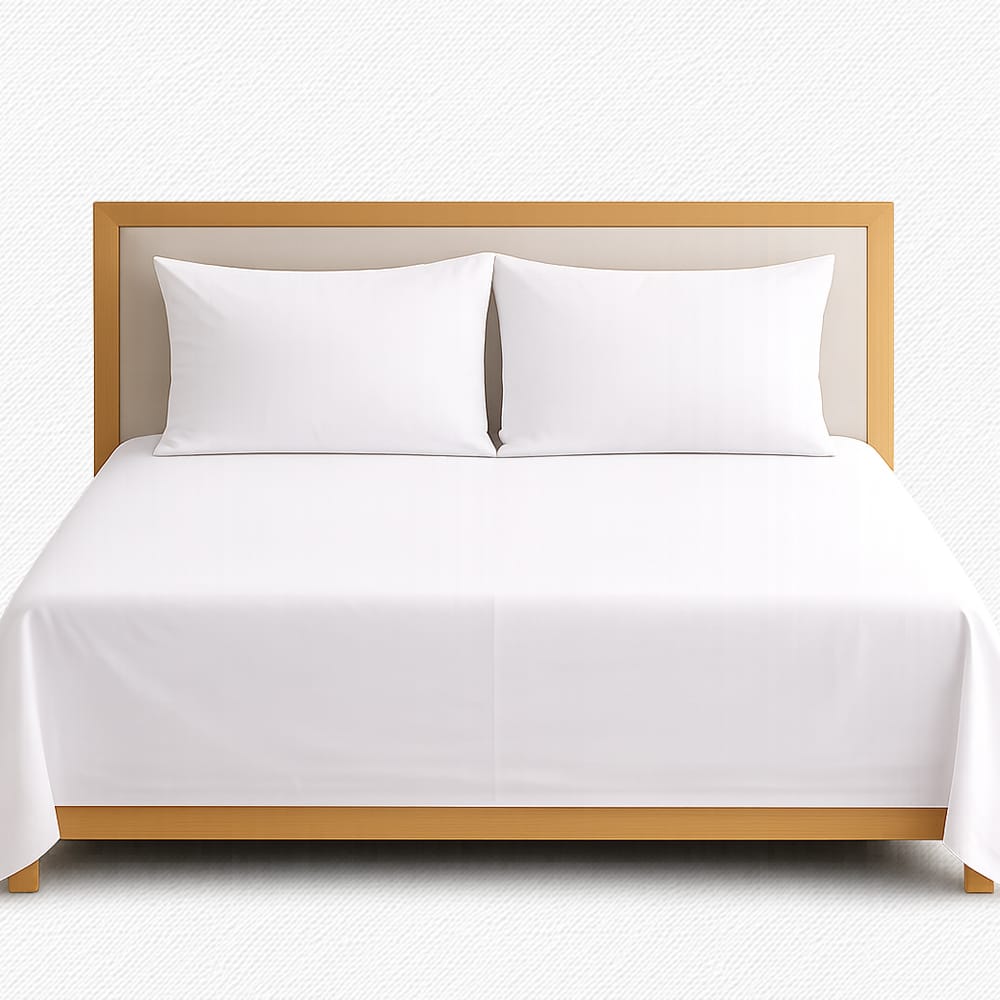 Premium White Cotton Double Bedsheet with Two pillow Cover