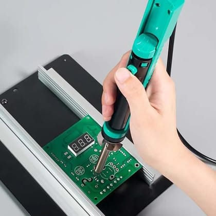 60W Corded Electric Soldering Iron with Ceramic Heating Element, 450°C, Plastic Handle, Compatible with Soldering Station