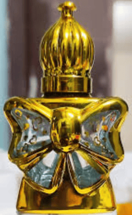 Elegant Golden Glass 10ml Gift Bottle by Mii Art – Vintage-Style Refillable Attar Vial for Special Occasions (Pack of 1)