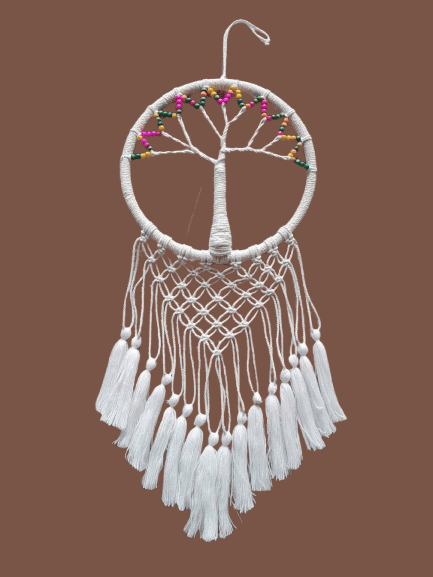 Handmade White Dream Catcher Wall Hanging