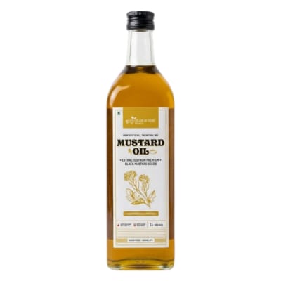 Weguarantee Naturals Mustard Oil -1 Litre Glass Bottle | Pure & Unrefined Cold-Pressed Kachi Ghani | 1 Litre Glass Bottle | Rich Aroma & Authentic Flavor from A1 Grade Black Mustard Seeds | Ideal for Cooking & Massage.