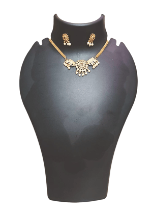 Elegant Gold-Plated Traditional Necklace Set with Earrings