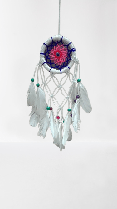Handmade White Feather Dream Catcher Wall Hanging Decor 