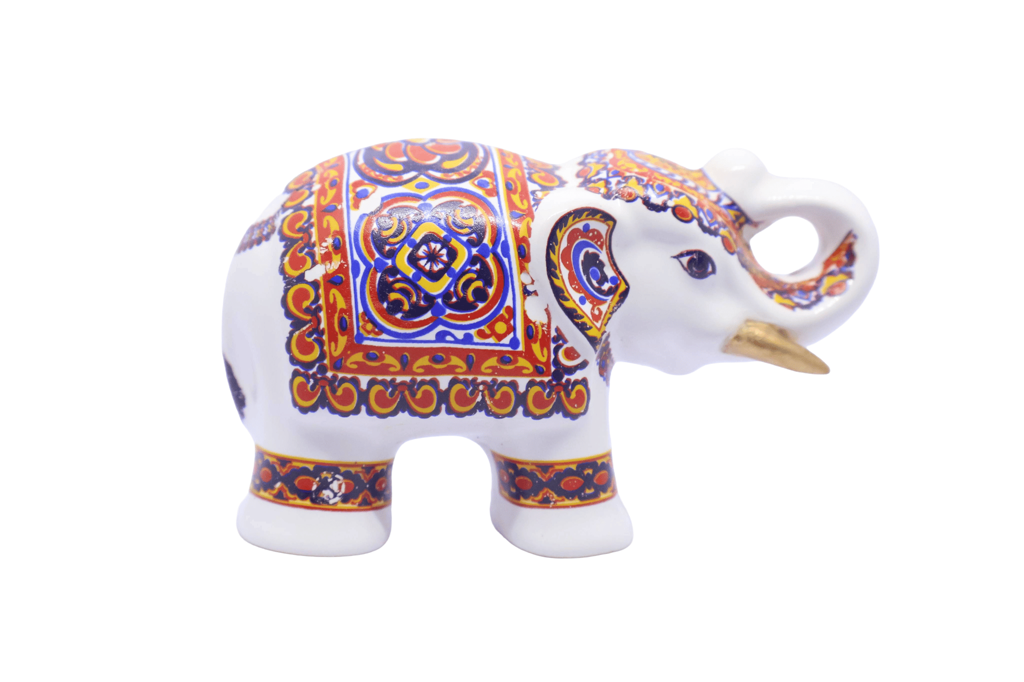 Thai Benjarong style porcelain elephant figurine