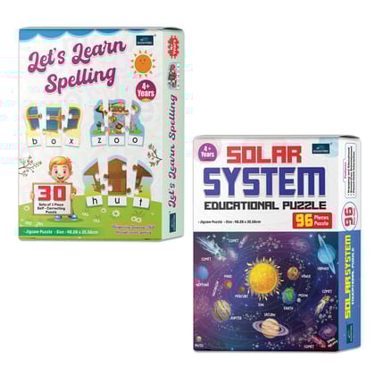 Solar System & Let’s Learn Spelling – Explore planets and master spelling in a combo that boosts reading, vocabulary, and imagination | Set of 2
