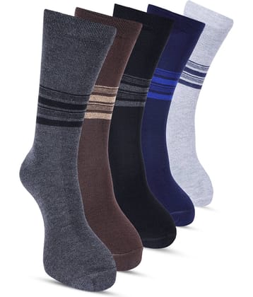 TF Pack of 5 Men's Cotton Blend Full Length Socks ( Multicolor )