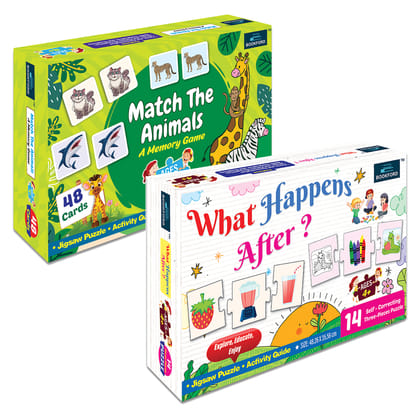 Match the Animal & What Happens After – Strengthen memory and build logical thinking with this interactive educational puzzle duo for young minds | Set of 2