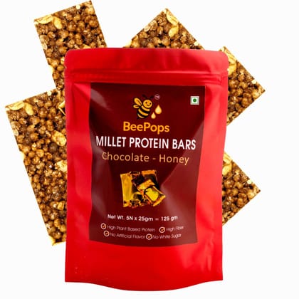 BeePops Protein Bars-Chocolate & Honey (5NX25G) BeePops Protein Bars-Chocolate & Honey (5NX25G)