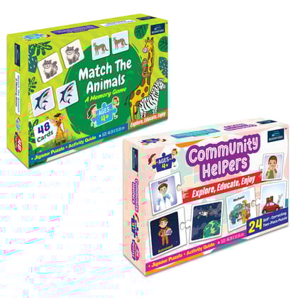 Community Helpers & Match the Animal – Boost Thinking & Retention Skills With This Exciting Puzzle Set That Combines a Fun Career-Themed Memory Challenge! | Set of 2