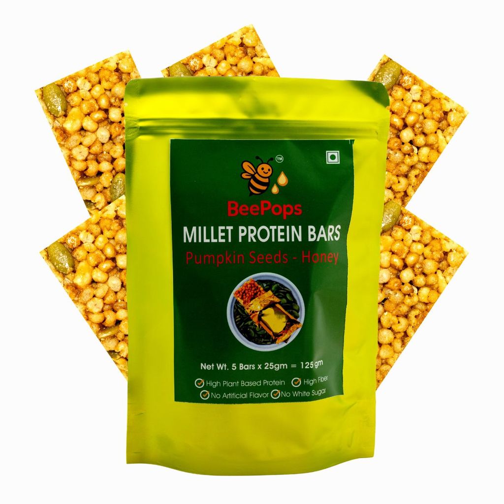 BeePops Super Savor Protein Bars- Pumpkin Seeds-Honey  (5NX25G)