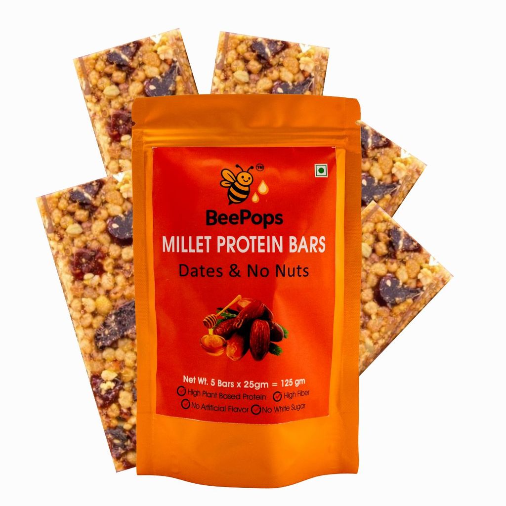 BeePops Super Savor Protein Bars-Dates & No Nuts  (5NX25G)