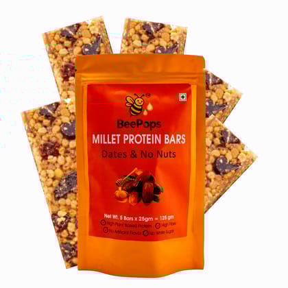 BeePops Protein Bars-Dates & No Nuts (5NX25G) BeePops Protein Bars-Dates & No Nuts (5NX25G)