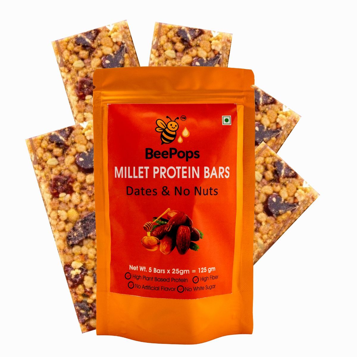 BeePops Protein  Bars-Dates & No Nuts  (5NX25G)