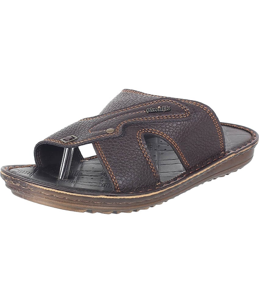 Aerowalk - Brown  Leather slipper