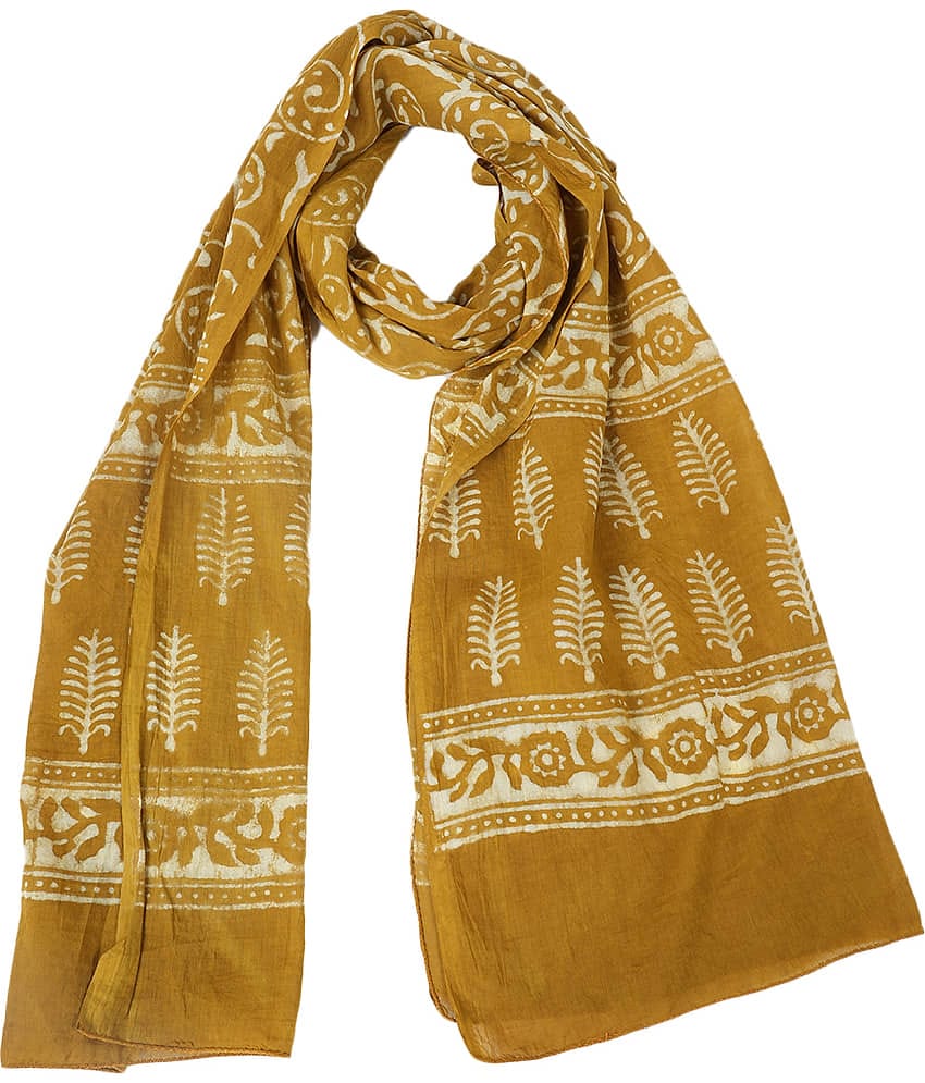 Style 98 Mustard Cotton Blend Women's Stole ( Pack of 1 )