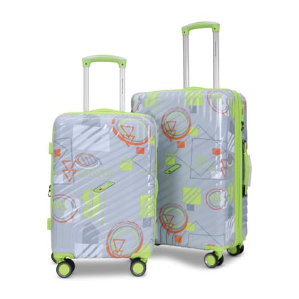 AMERICAN TRAVELLER Urban Kingdom Trolley Bag Set of 3 | Durable Polycarbonate Hard Shell | TSA-Type Lock | 360 degree Disc Spinner Wheels | Expandable Suitcase for Travel (2, Grey)