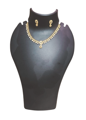 Elegant Gold-Plated Floral Necklace Set with Earrings