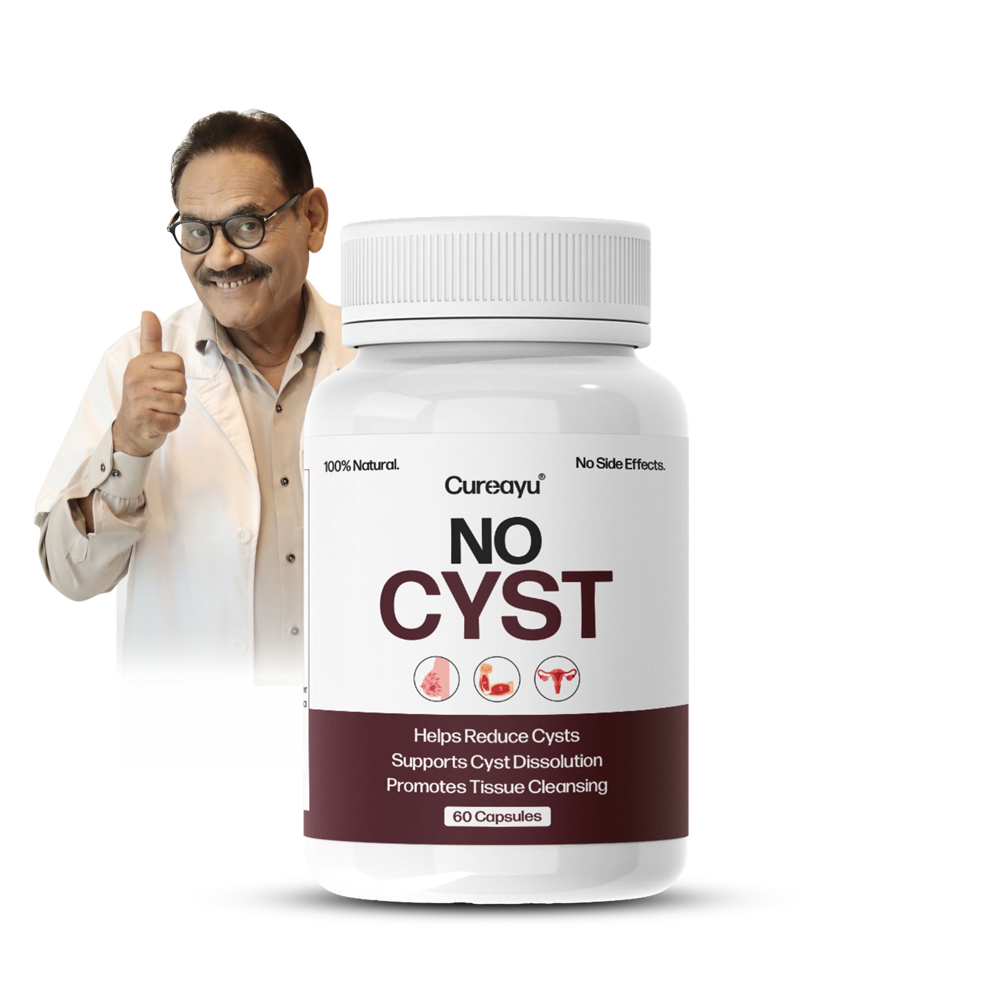 Cureayu No Cyst Capsules | Ayurvedic Support for Cyst Care & Tissue Health