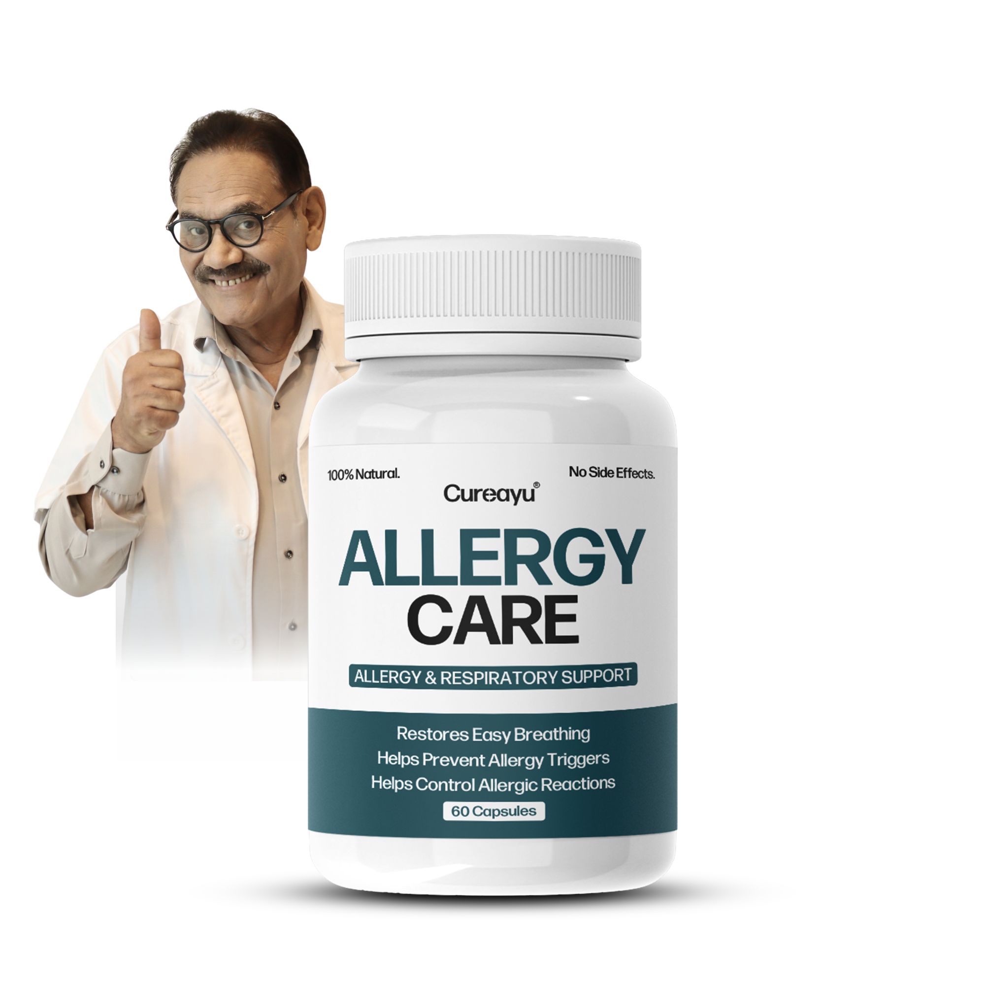 Cureayu Allergy Care Capsules | Ayurvedic Respiratory & Allergy Support | For Easy Breathing