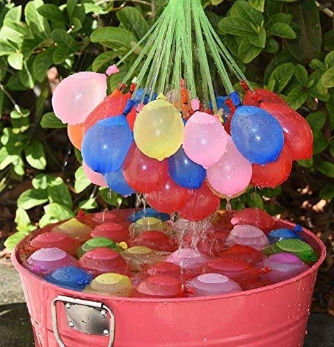 4 Toyz Rubber Holi Magic Water Balloons Pack for Kids Vibrant Colors Quick Fill Easy Tie with 1 Universal Tap Adapter Water Balloon Fight Holi Celebrations for Unisex (Pack of 111),Multicolor