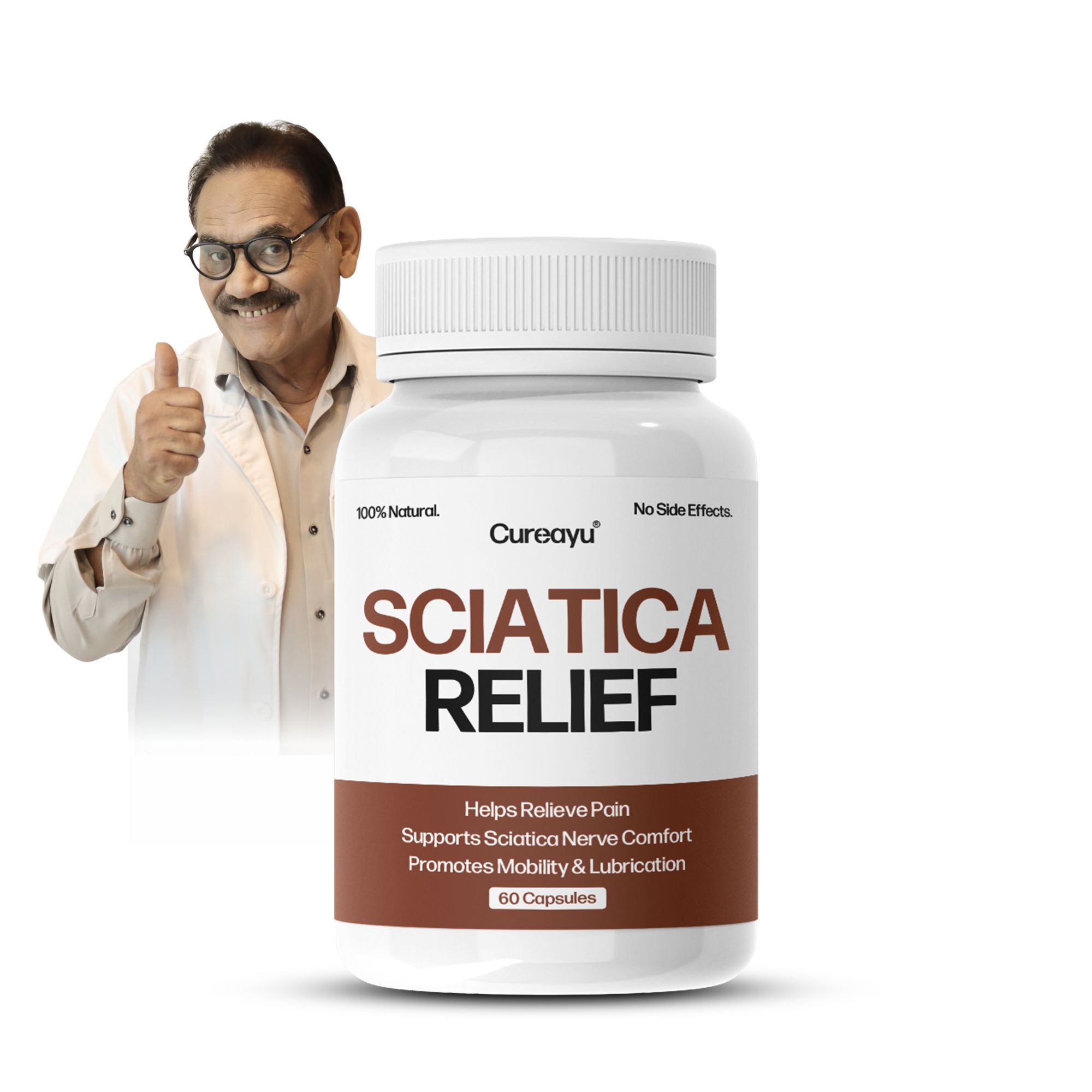 Cureayu Sciatica Relief Capsules | Ayurvedic Support for Sciatic Nerve Comfort & Pain