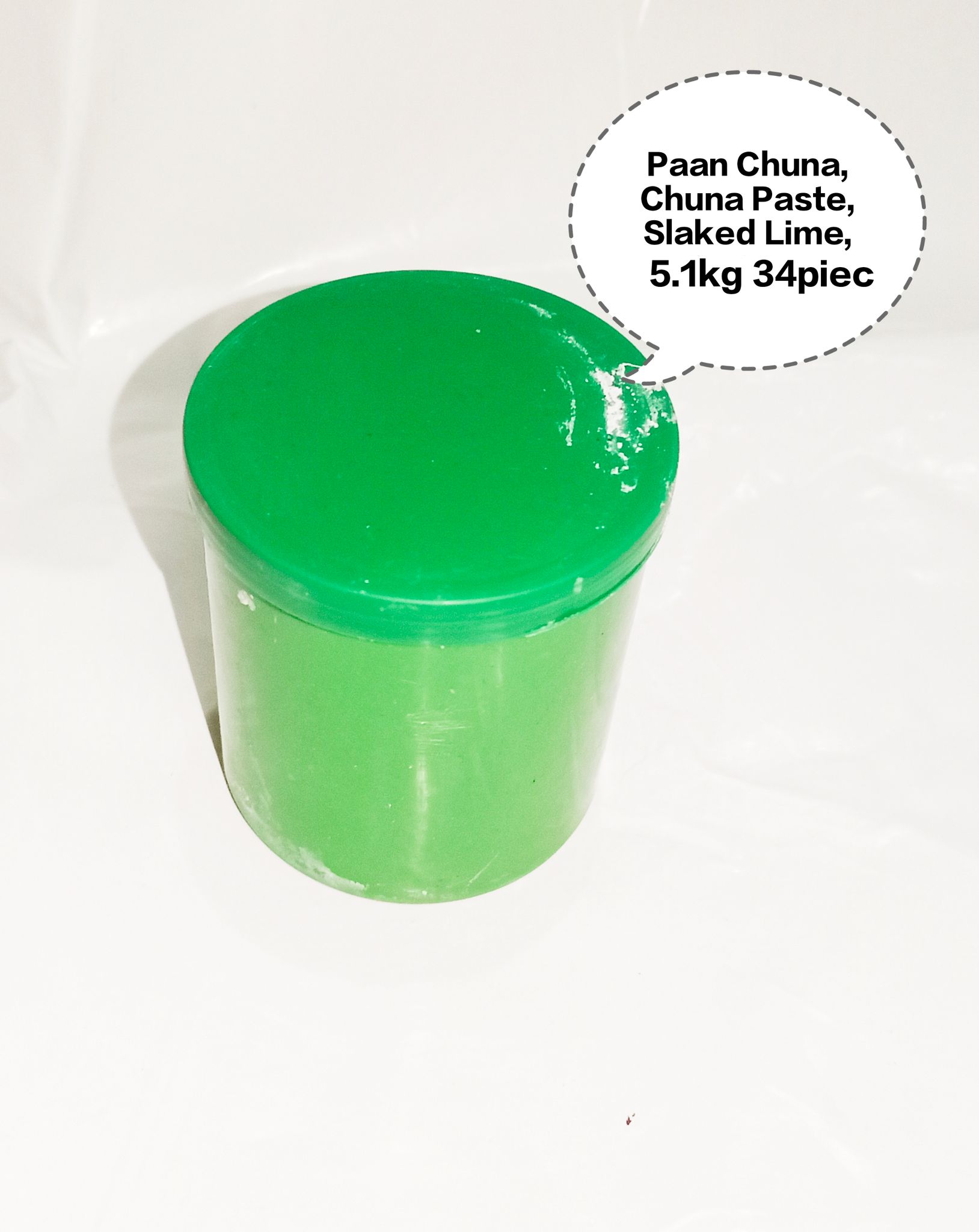 Paan Chuna, Slaked Lime Paste, Edible Lime for Paan, Calcium Hydroxide Paste, Kattha Chuna Mix 5.1kg 34piec