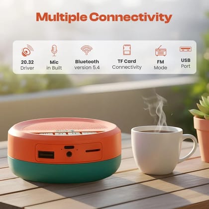 LAPCARE Jadde Portable Bluetooth Speaker With Up to 8H Playtime & Built-in Microphone (LBS-330)