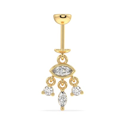 Zircon shedding eye - screw Helix Hanging - 14k gold plated