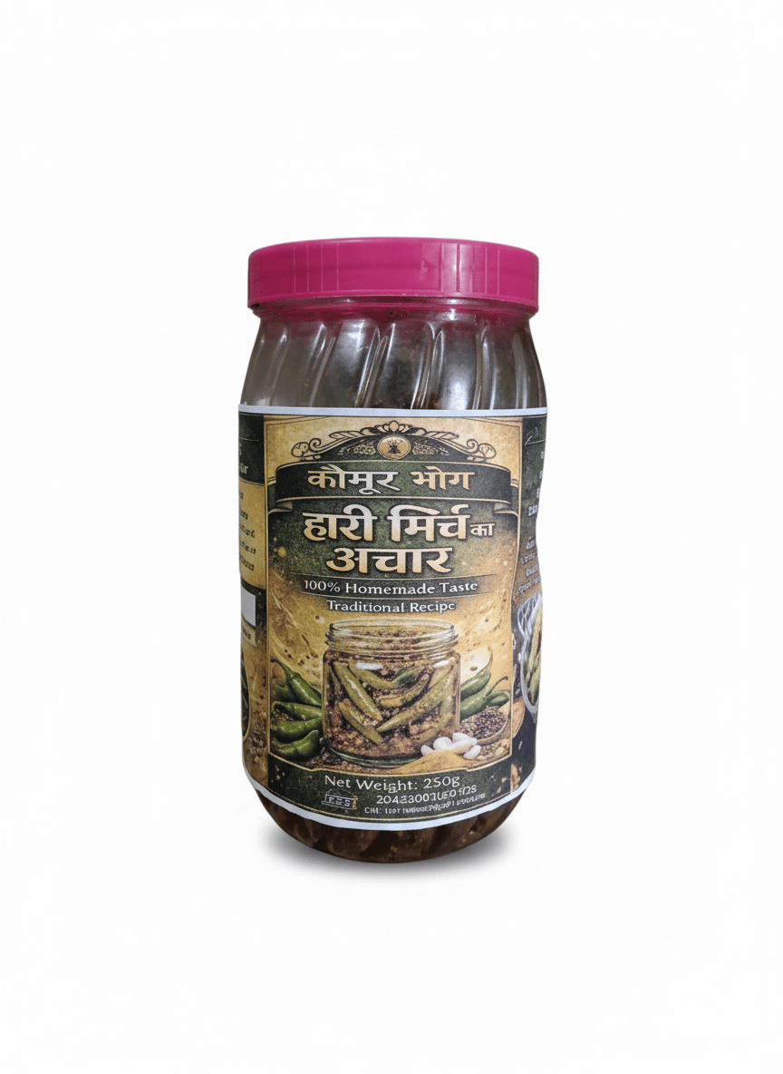 Koumur Bhog Hari Mirch Achar (Green Chilli Pickle) - 250g