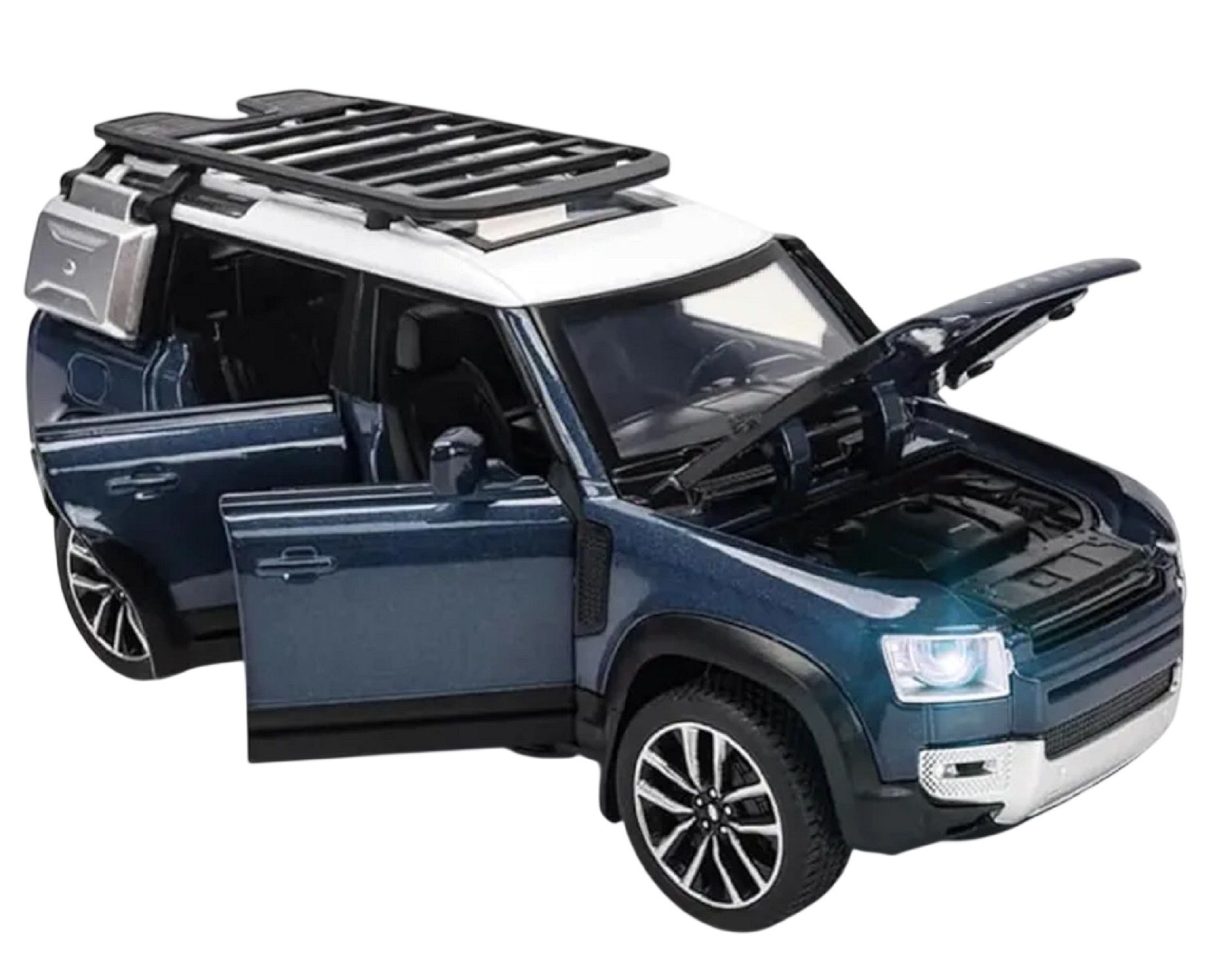 KTRS Enterprise 1/32 Alloy Model Car Die-cast Toy Car Simulation Off-Road Vehicle Diecast Metal Car Model Defendr Toy Cars for Kids Boy Girl Zinc Alloy Pull Back Toy Car with Sound and Light