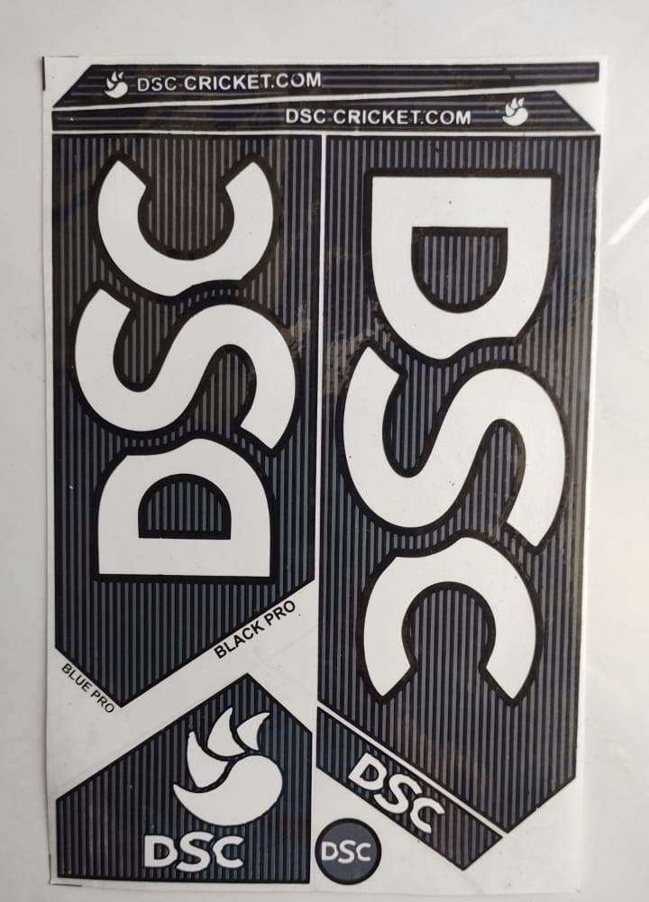 Self Adhesive, Vinyl Plastic, Cricket Bat Sticker -  DSC