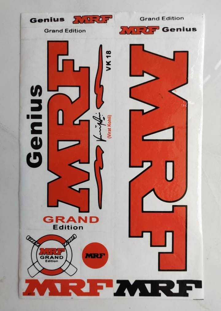 Self Adhesive, Vinyl Plastic, Cricket Bat Sticker -  MRF TRANSPARENT