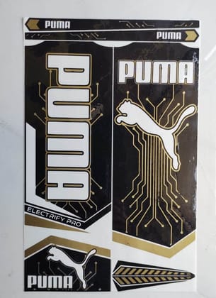 Self Adhesive, Vinyl Plastic, Cricket Bat Sticker -  PUMA BLACK