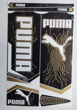 Self Adhesive, Vinyl Plastic, Cricket Bat Sticker -  PUMA BLACK