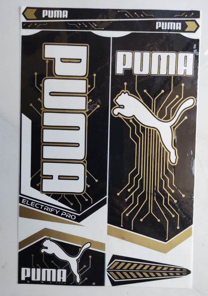 Self Adhesive, Vinyl Plastic, Cricket Bat Sticker -  PUMA BLACK