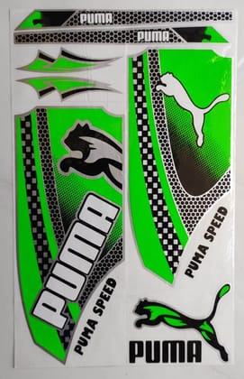 Self Adhesive, Vinyl Plastic, Cricket Bat Sticker -  PUMA GREEN